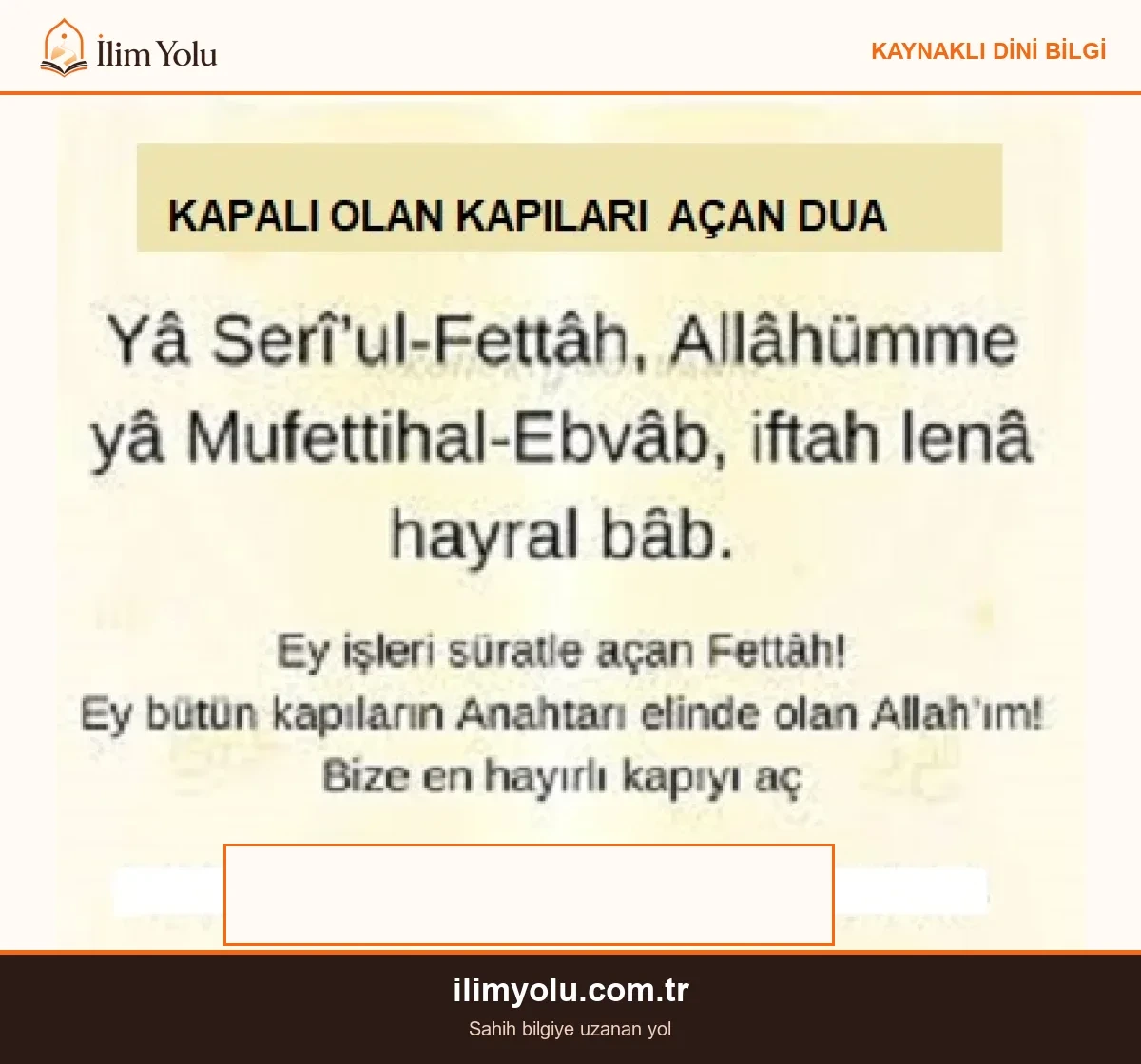 Hayırlı kapıların en kısa zamanda açılması için Esmalar ve Dua - Okuma ve Uygulama